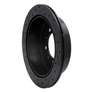 Lexus LX570 Brake Rotor (1) - Rear Right - R1 Concepts - Drilled & Slotted - Black - `07-`22